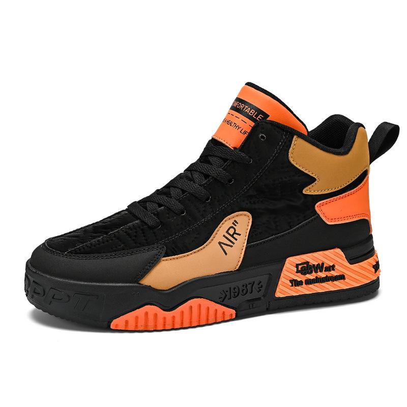 Men's Korean Style High-Top Autumn Sports Casual Shoes with Thick Soles