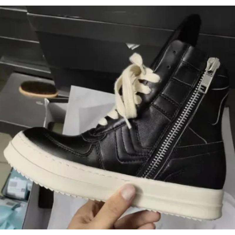 Men Genuine Leather Boots High Top Rock Sneakers Street Punk Shoes Riding Boots Women Retro Designer Platform Boots