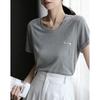 Demana Fresh Cloud Cotton Embroidered Crew Neck Short Sleeve T-Shirt