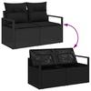 Garden Sofa Set with Storage 6 pcs Black Poly Rattan