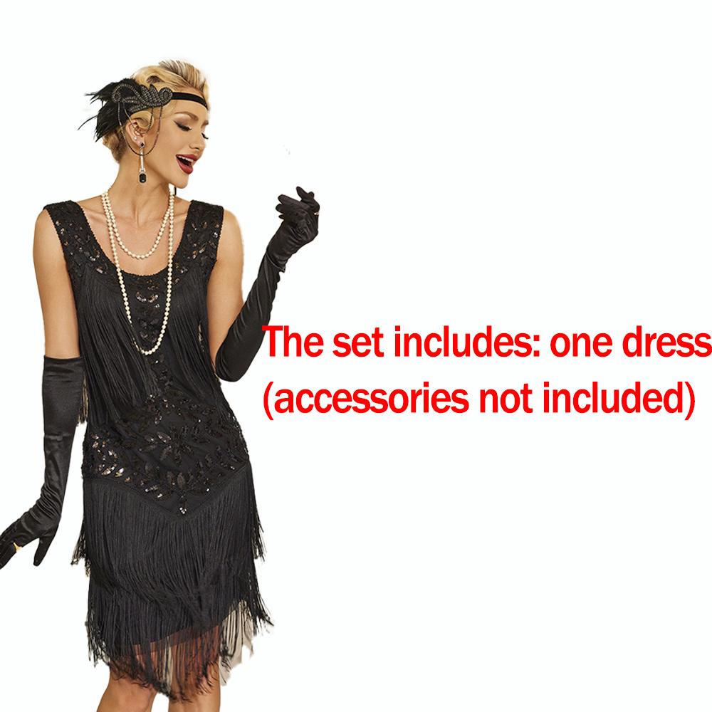 Women`s 1920s Flapper Dress Tassel Vintage