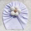 Nursery Hospital Turban Hat for 0-2 Years Baby Girls Infants Baby Beanie Cap Headwrap with Big Flower Soft Bonnet Cap