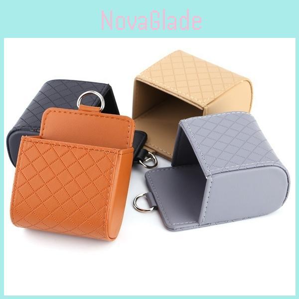 Leder Auto Lüftungsschlitz Aufbewahrungstasche Kreativ Cartoon Multifunktional Telefon Münz Organizer Box