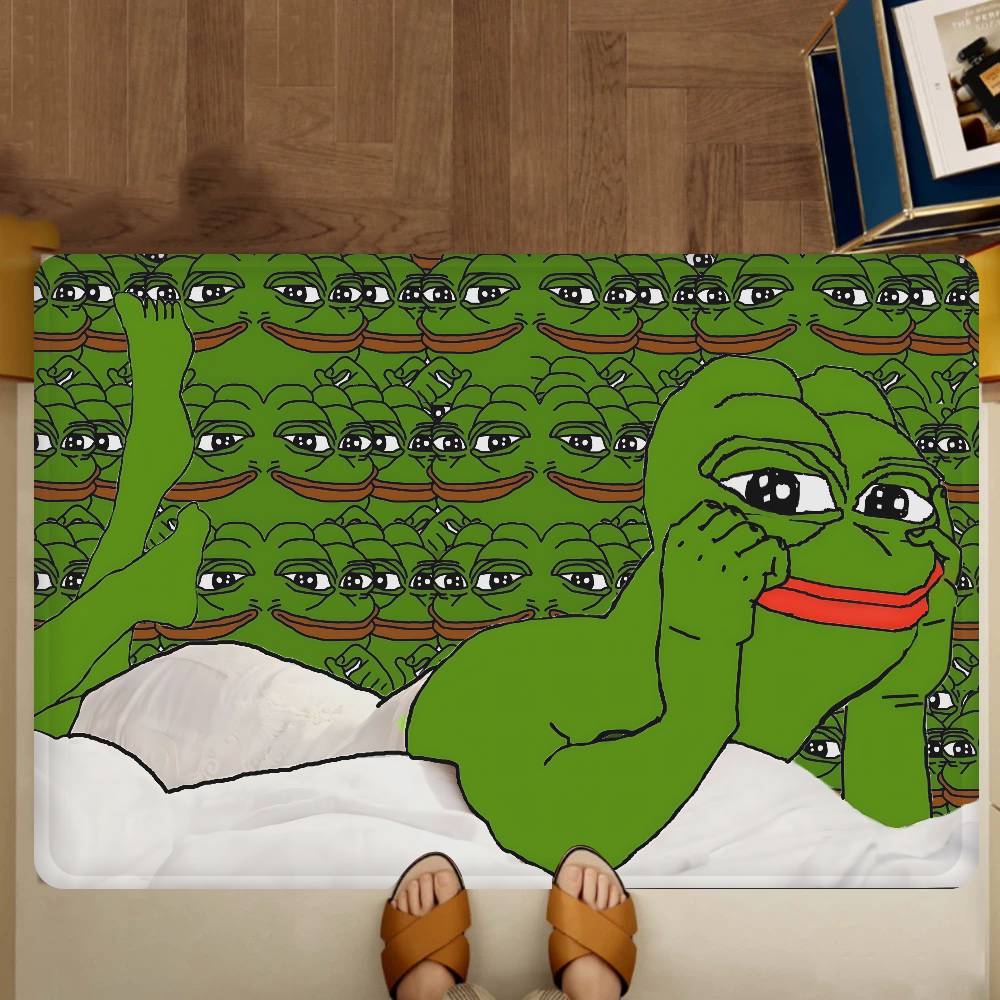 Internet Meme Sad Pepe The Frog Floor Mat INS Style Soft Bedroom Floor House Laundry Room Mat Anti-skid Household Carpets