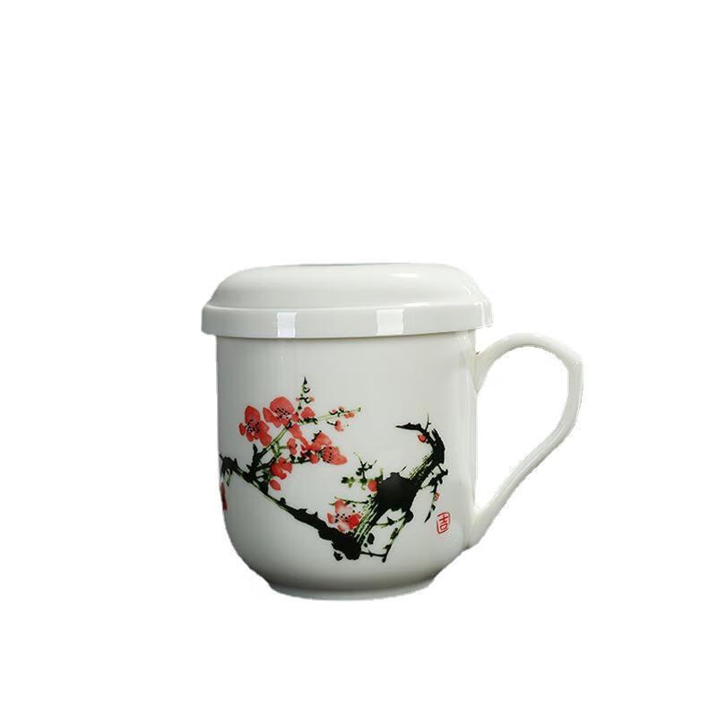 Chaxun Gilded White Porcelain Office Mug with Filter