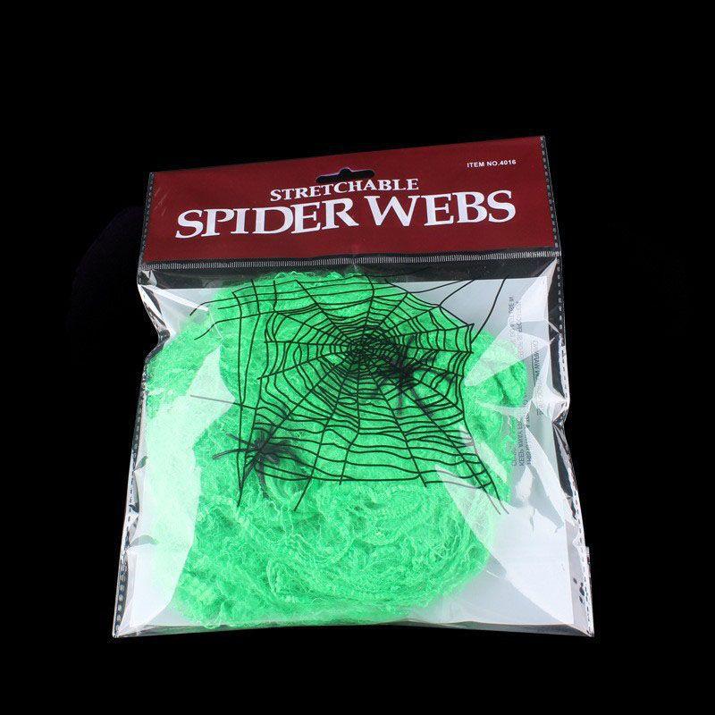 D5 Halloween Scary Party Scene Props White Stretchy Cobweb Spider Web Horror Halloween Decoration For Bar Haunted House Decor