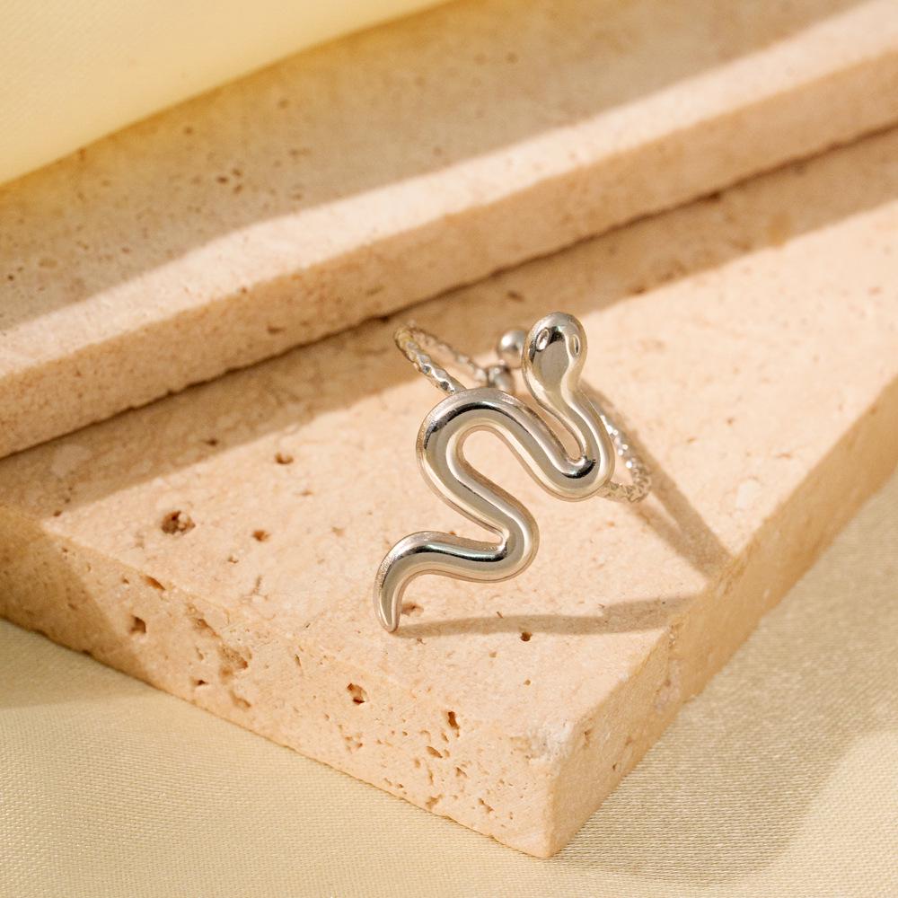Minimalistischer Schlangenring: Damen-Schraubendesign aus Edelstahl, Heißverkauf, Nicht verblassend, Einzigartiger Stil.