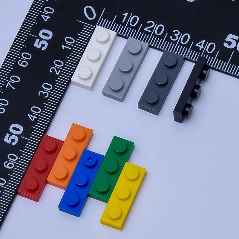 100PCS PLATE 1x3 Compatible 3623 Multiple Color Options Plate Self-Locking Bricks Building Blocks Toys Accessories