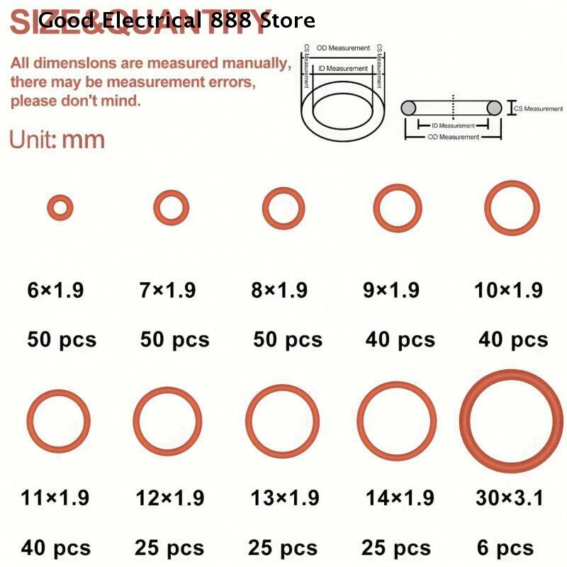 270/351Pcs Rubber O Ring Set Gaskets Seal Nitrile Rubber Bands High Pressure O-Rings Repair Kit Sealing Elastic Band Rubber Ring