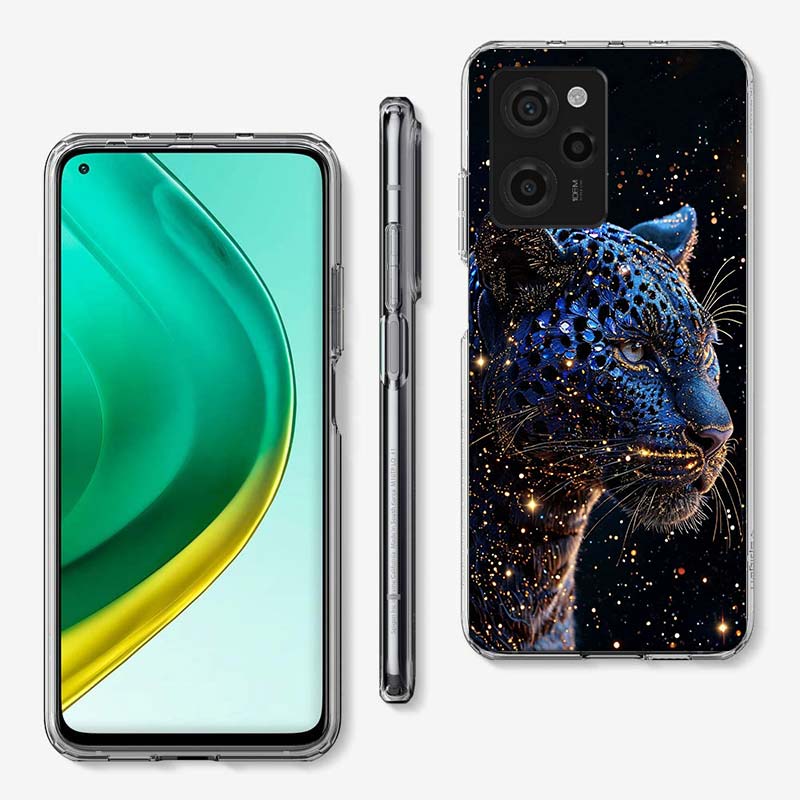 Cheetah and Illusion Diamond Gem Cover Phone Case For Xiaomi Poco M8 M7 M6 M4 M3 X7 X6 X4 Pro F7 Ultra M5S Mi 14 14T 15 15T 12T