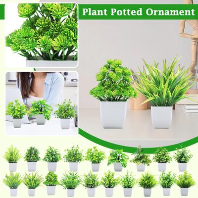 Simulation Green Plant Potted Ornaments Plant Combination Indoor Desktop Ornaments Simulation Artificial Flower Plant Bonsai