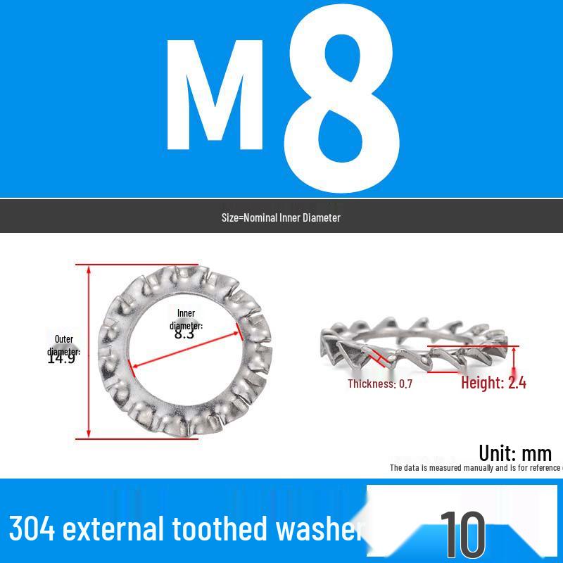 Iron Serrated Locking Washer Set with Anti-Loosening Shims