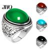Finger Ring Men Vintage Artificial Gem Carving Band Jewelry Party Banquet Gift
