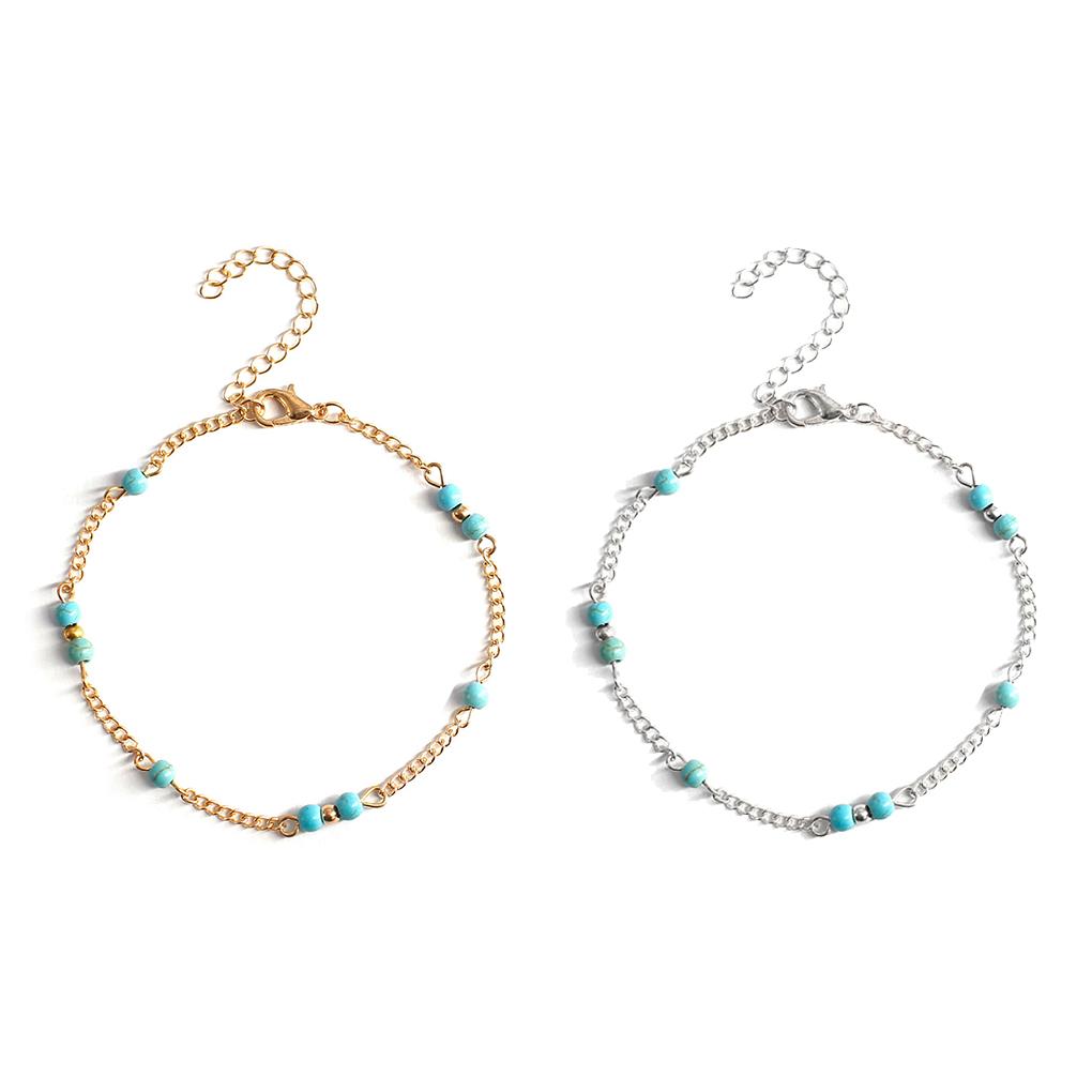 Anklets Layered Beaded Adjustable Simple Style Universal Aesthetic Jewelry Fashion Accessory Ankle Bracelets for Women Girls