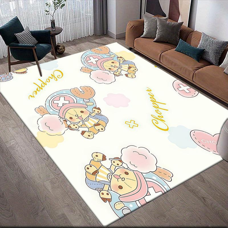 One Piece Chopper Collection Anti-Slip Floor Mat, Rectangular Carpet for Home Sofa & Game Room