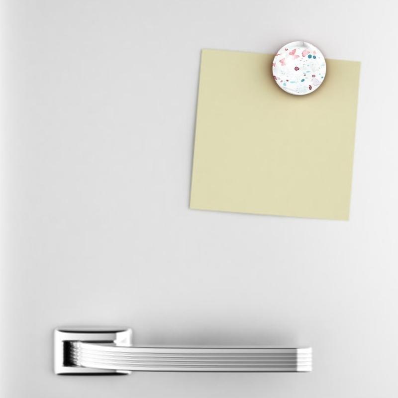 48Pcs Clear Glass Cabochons and Craft Magnets 1Inch Round Fridge Magnets with Adhesive Backing for Refrigerator Magnet