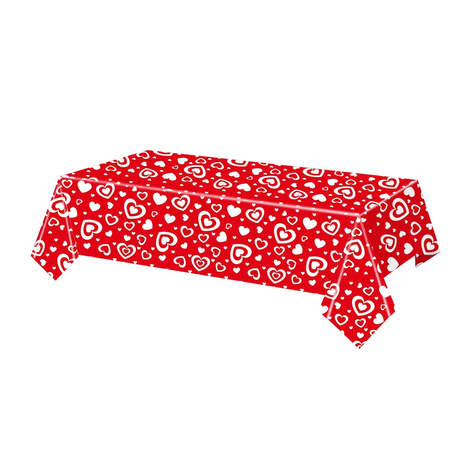 

Valentine s Day Themed Party Red Love Disposable PE Tablecloth Decoration Supplies One Size красный
