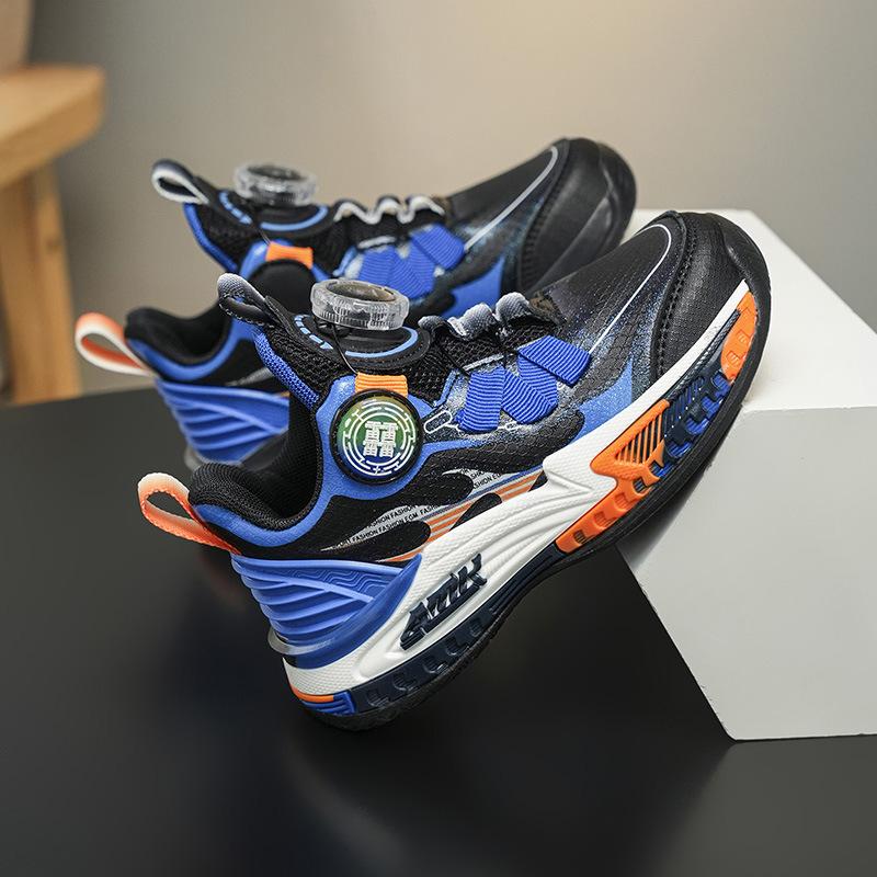Children's basketball shoes 2025 autumn new leather waterproof middle-aged and older children's boys' non-slip running shoes