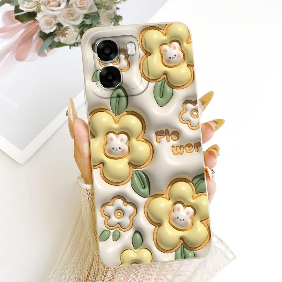 For Oppo A6x 4G CPH2819 5G CPH2783 Phone Case For Oppo A6x Cover Cute Kawaii Luxury Fashion Flowers Cool Painted Silicone Casing