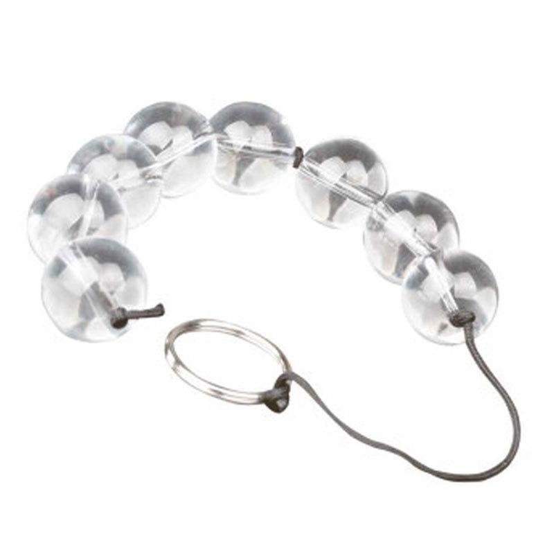 Rear Garden Crystal Glass Anal Plug - Super Long Ice Bead Massager for Men & Women