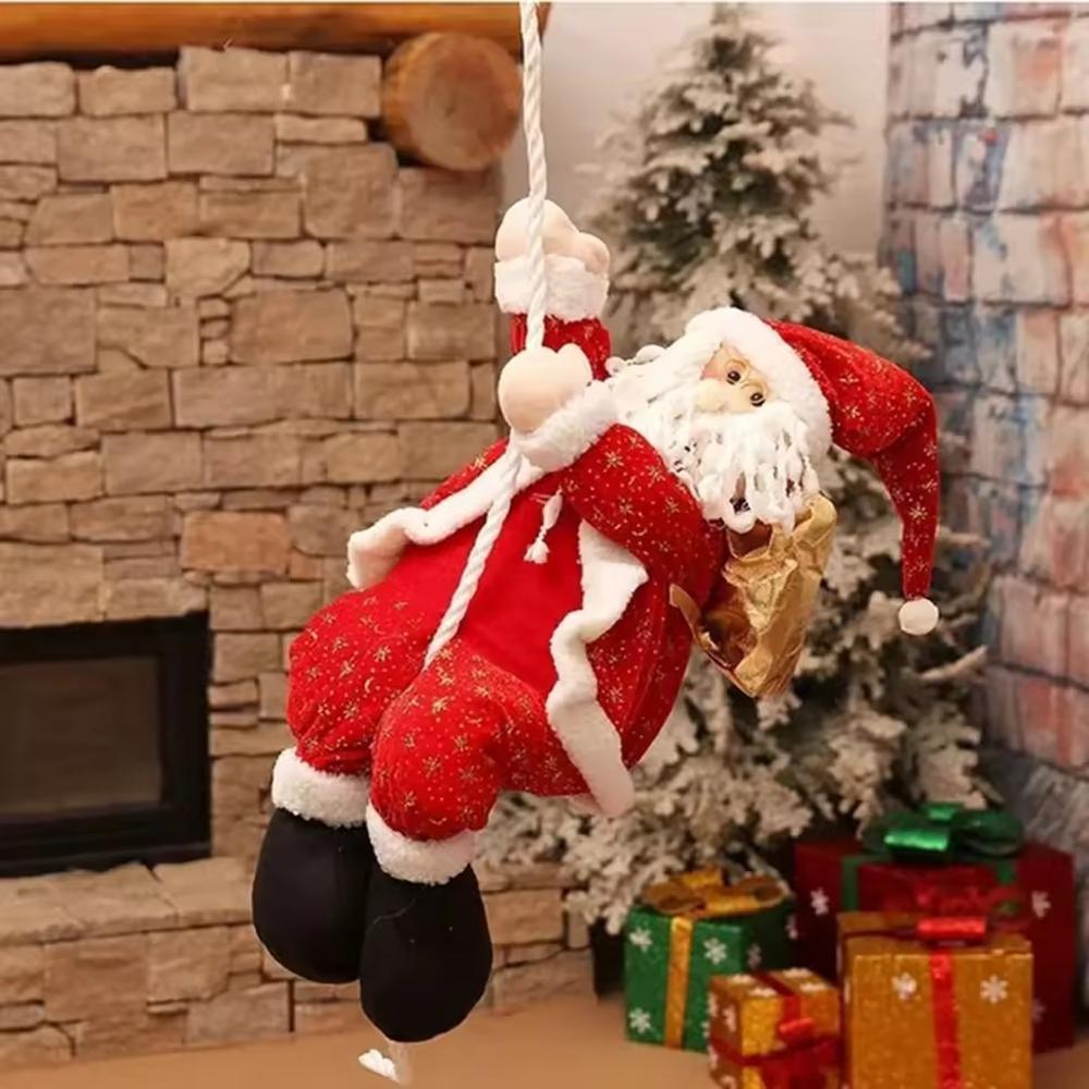Merry Christmas Hanging Santa Claus Climbing Rope Doll Pendant Christmas Tree Ornament Xmas Decorations