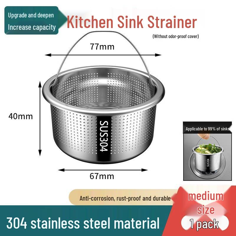 Stainless Steel Kitchen Sink Cover & Filter Screen for Dishwashing & Vegetable Washing