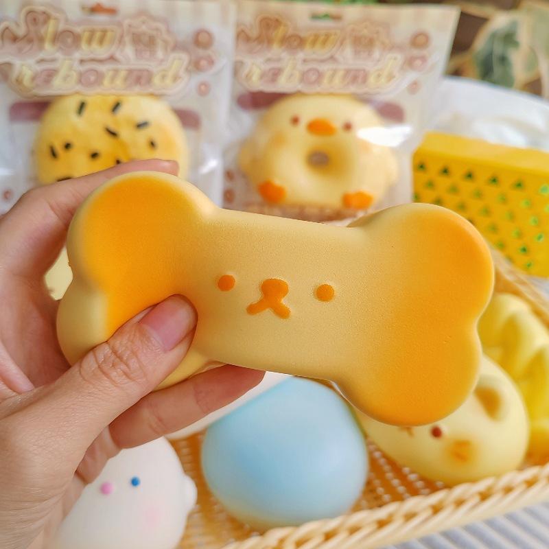 Cute Cartoon Simulated Bread Squeeze Toy Soft Stress Relief Slow Rising Sensory Toy For Anxiety Gifts For Kids Adults