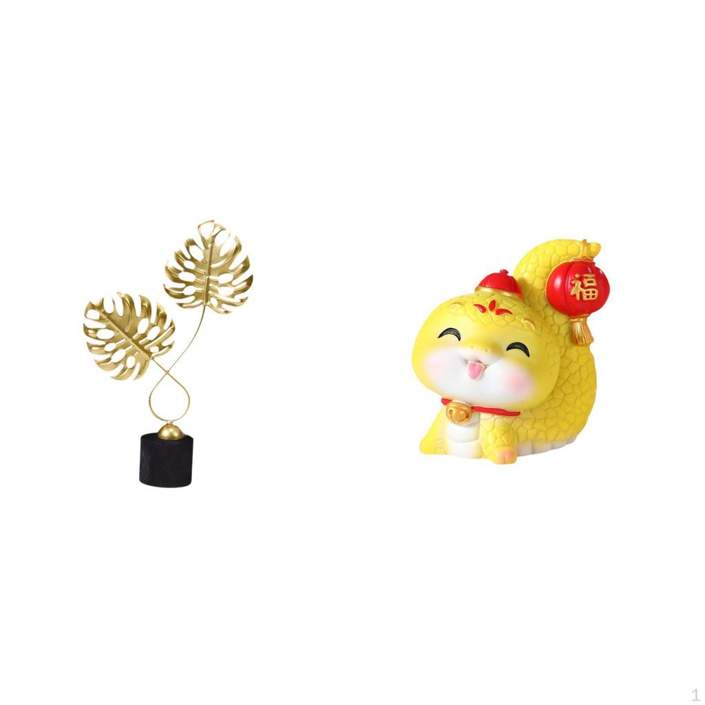 Snake Figurine Statue Artwork Collectible Sculpture Resin Tabletop Ornament for Desk Shelf Cabinet