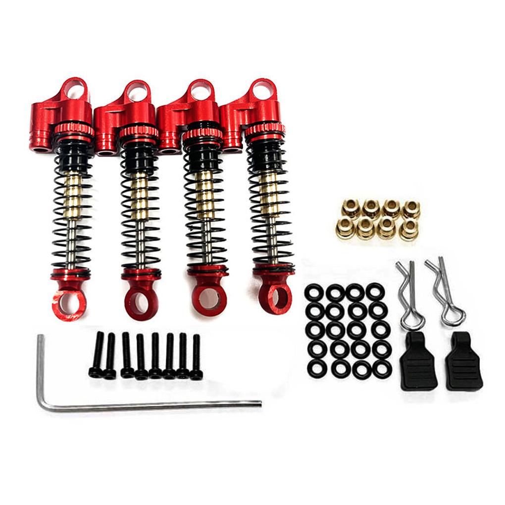 4pcs Aluminum Alloy 1/24 Front Rear Shock Absorber For Axial SCX24 RC Car Part RC Car Accessories Replacement Parts