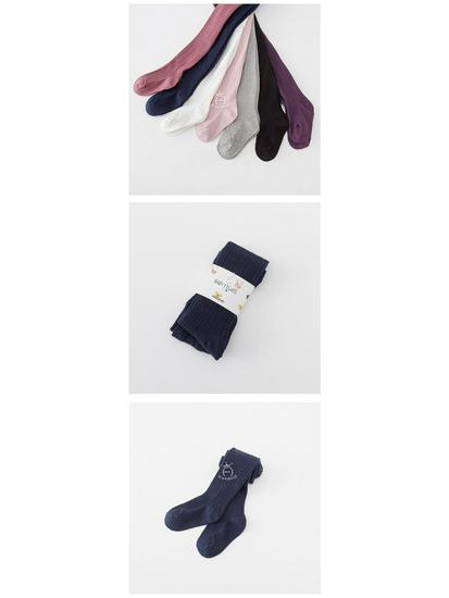 Autumn Cotton Baby Girls' Solid Color Tights and Leggings