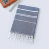 Turkish Cotton Tassel Beach Towel - Narrow Stripe, 12 Colors, 100x180 Cm
