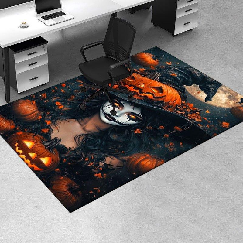 "Halloween Witch Costume with Jack-o'-Lantern Hat"Office Mat Home Decor Office Desk Chair Carpet for office ph142