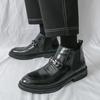 Fashion Fashionable Korean Leather Men Boots Branded Business Office Casual Boots Outdoor Comfort Versatile Quality Leather Chelsea Shoe