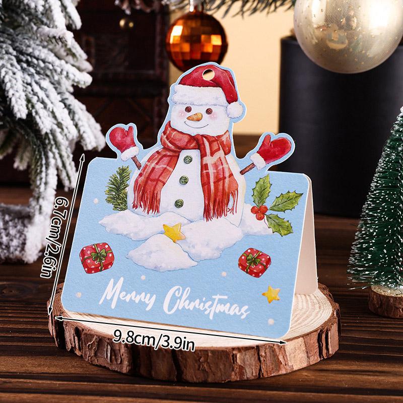 Merry Christmas Greeting Cards New Year 2025 Blessing Postcard Navidad Foldable Greeting Cards Xmas Tree Party Hanging Decor