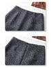 2024 Women's Gray Leopard Woolen Midi Skirt - Autumn/Winter Style, Straight Bodycon with Slit