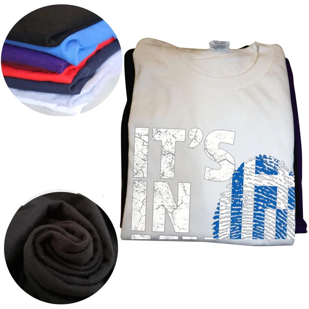 IT'S IN MY DNA Greece Greek Flag Pride Vintage T Shirts Graphic Cotton Streetwear Short Sleeve Birthday Gifts T-shirt Men