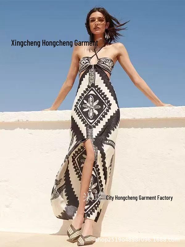 

2025 Trendy Retro Print European & American French Split Women s Bikini Large квітковий колір друку