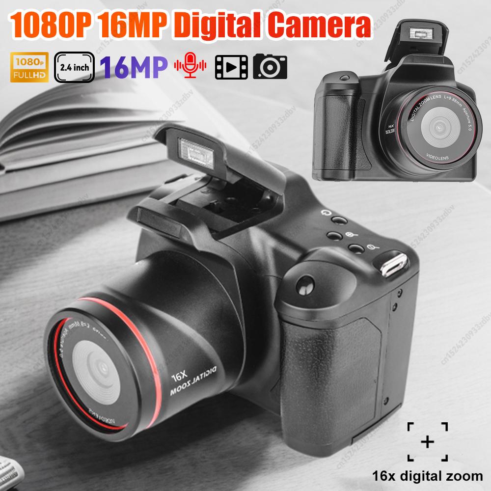 1080P 16MP Digital Camera 16X Zoom Vlogging Camera with 2.4 Inch LCD Screen Video Recorder Camcorder for Photography and Video