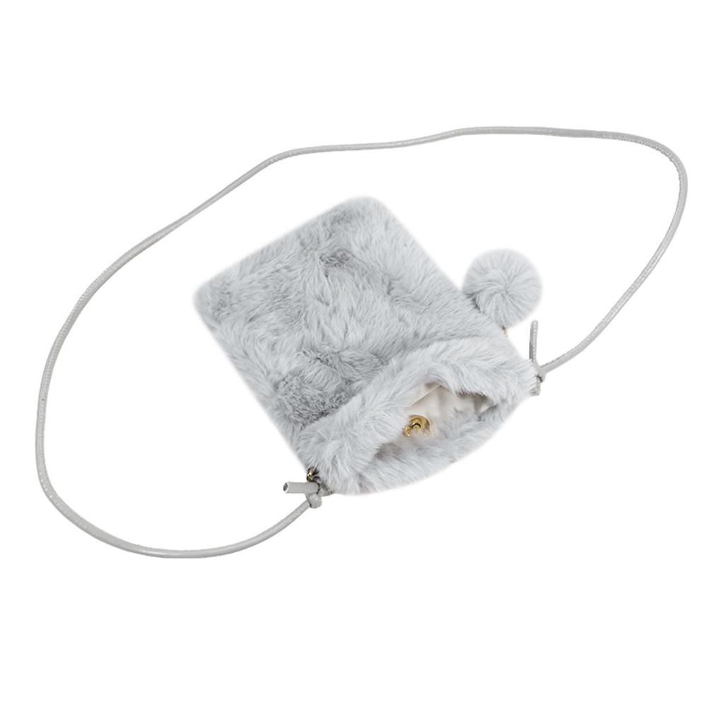 Women Plush Crossbody Bag Solid Color Mobile Phone Bags Versatile Mini Wallets Fashion Shoulder Bags Autumn Winter Coin Purse