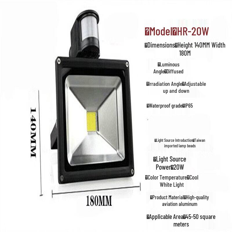 Rongyu 20W Waterproof Motion Sensor Light