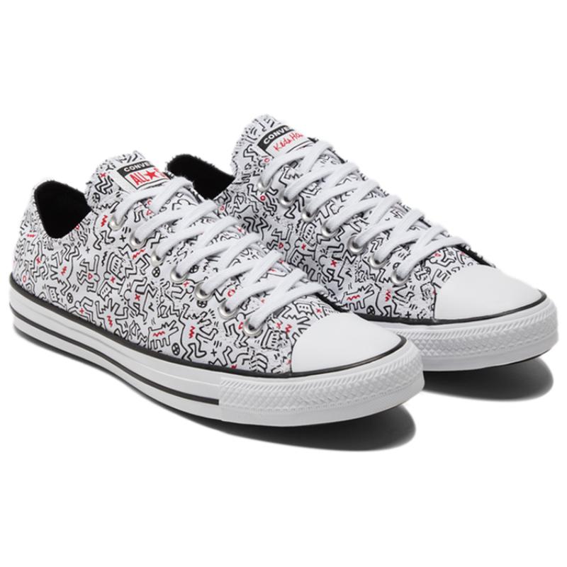Keith Haring X Converse All Star Trendy Low-Top Canvas Shoes Unisex White & Black