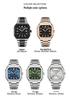 Sanda Herren Quadratische Mechanische Uhr, Schlichtes Design, Kalender, Wasserdicht, Massives Stahlarmband, Business-Stil