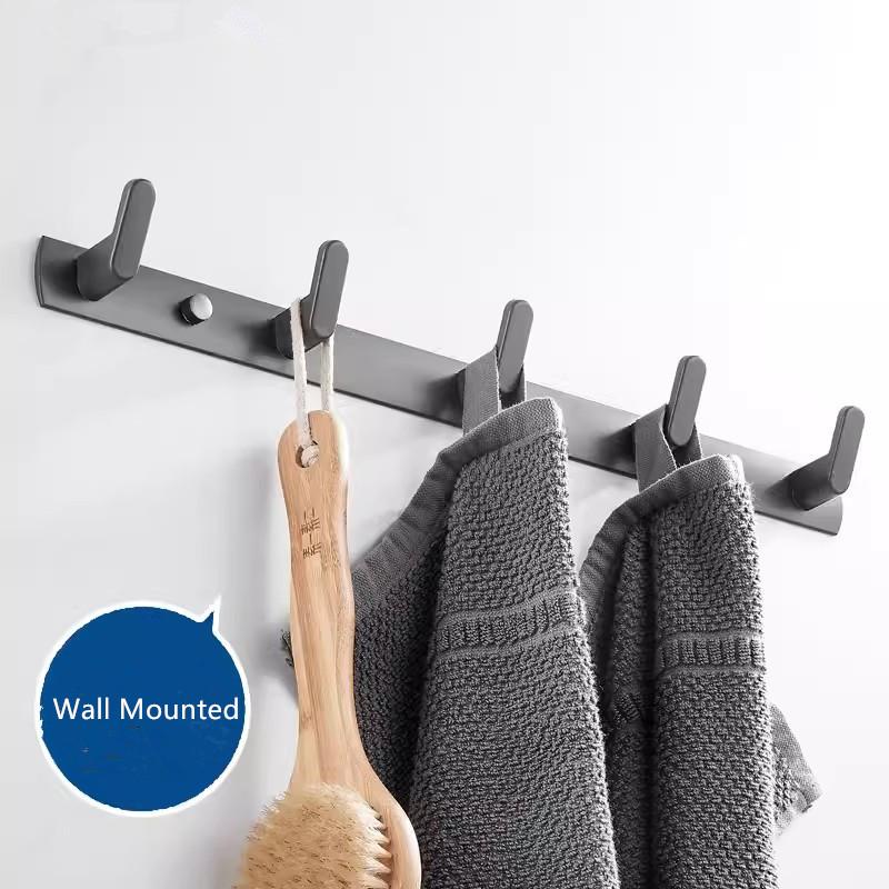 Tuqiu Robe Hook Clothes Hook Gray Towel Hanger Aluminum Bathroom Hardware Kitchen Hook Bathroom Accessories