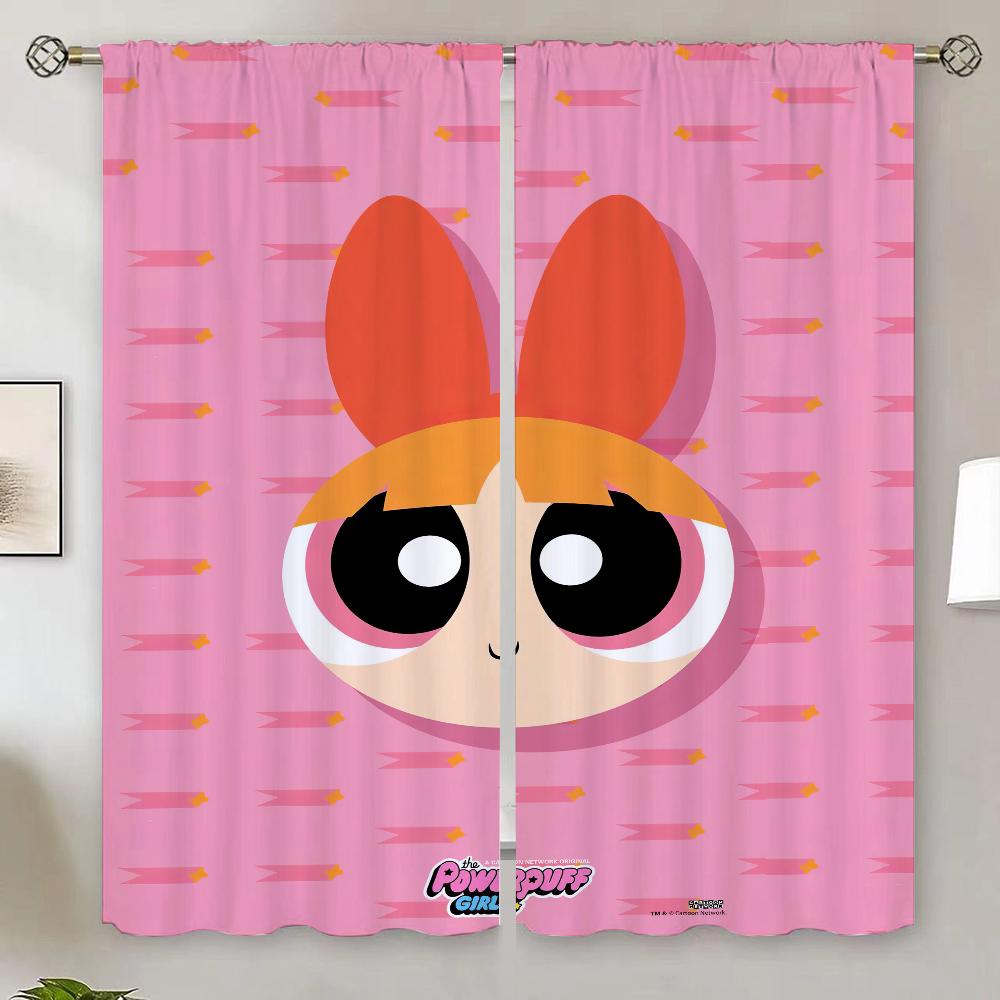 The Powerpuff Girls Kitchen Curtains for Cooking Curtain Rods Blackout Curtain 100% Window Blinds Children's Room Curtains Blind