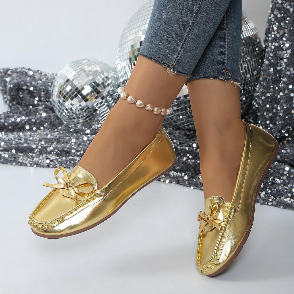 Large Size European and American New Retro Casual Women's Shoes Women's Shallow Mouth Flat Heels Single Shoes One Pedal Doudou Shoes