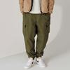 New Era Solid Color Cargo Zipper Fastening Cuffed Straight Leg Casual Pants Unisex Pants Army-Green 12866436