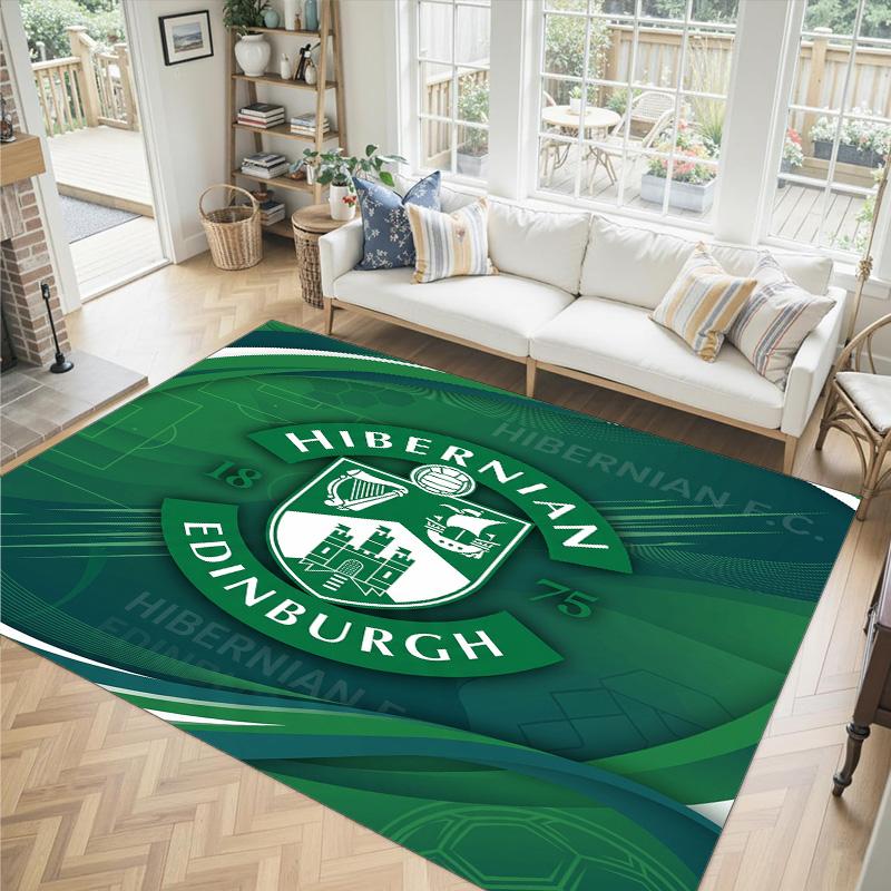 Hibernian FC Design Crystal Velvet Carpet Cozy Non?Slip Printed Rug For Bedroom Living Room Entrance
