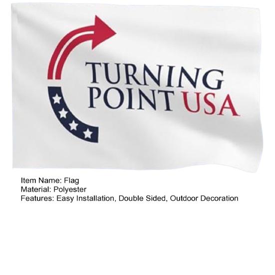 Turning Point USA Flag 3x5Ft Double Sided Wall Hanging Flag Outdoor Polyester Banner with Brass Grommets for Yard Garden Decoration