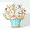 Elegant Floral Basket Brooch with Enamel Finish and Simulated Pearls for Fashionable Accessories Various Occasion