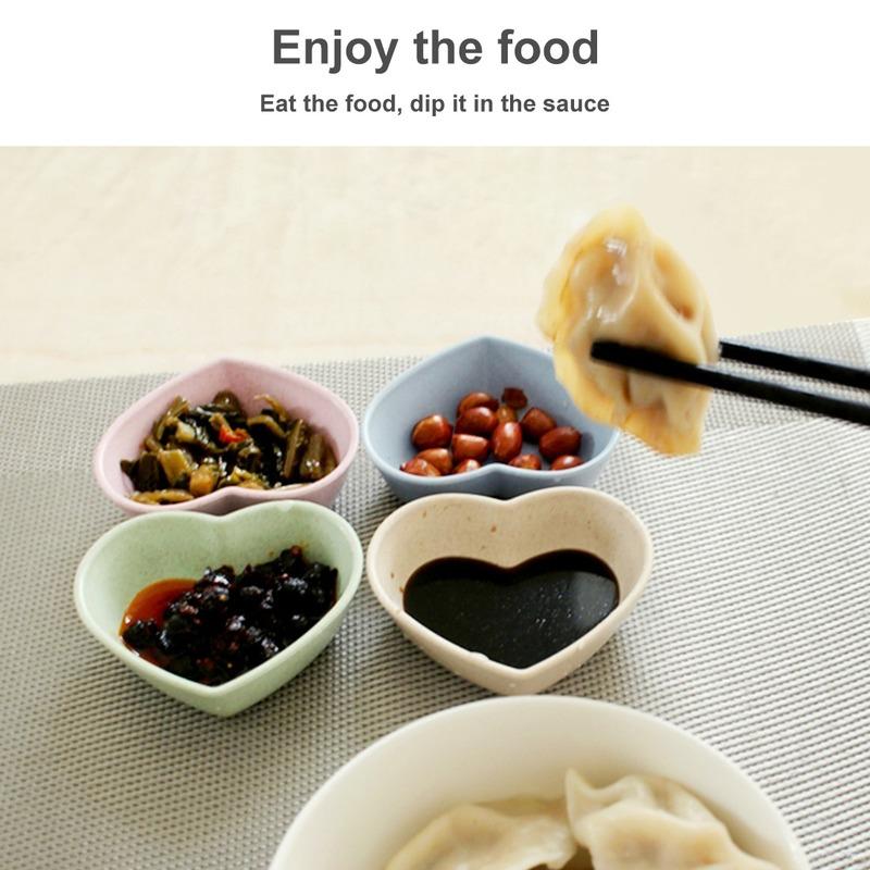 Heart Shape Seasoning Bowl Food Sauce Dish Appetizer Plates Tableware Bowl for Kitchen Tools Kitchen Accessories